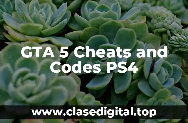 Types of GTA 5 Cheats and Codes for PS4