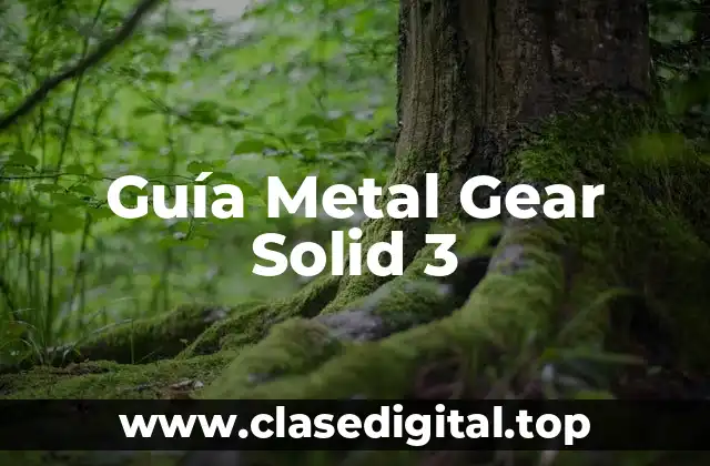 Guía Metal Gear Solid 3