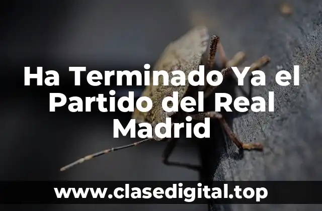 Ha Terminado Ya el Partido del Real Madrid