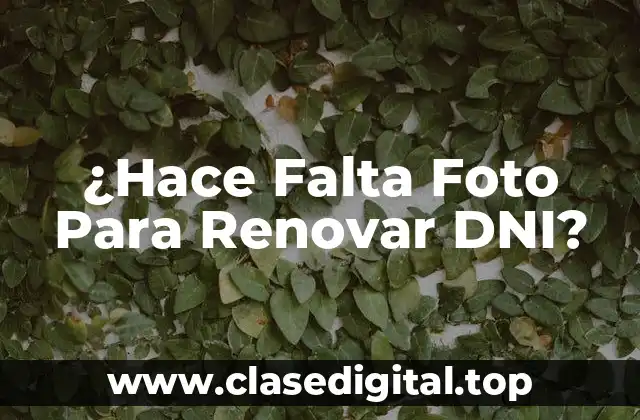 ¿Hace Falta Foto Para Renovar DNI?