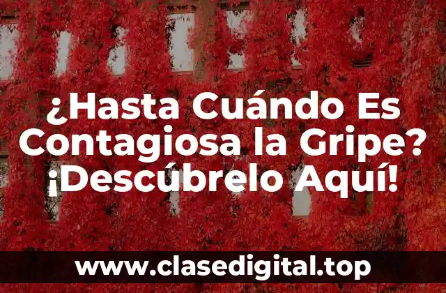 ¿Hasta Cuándo Es Contagiosa la Gripe? ¡Descúbrelo Aquí!