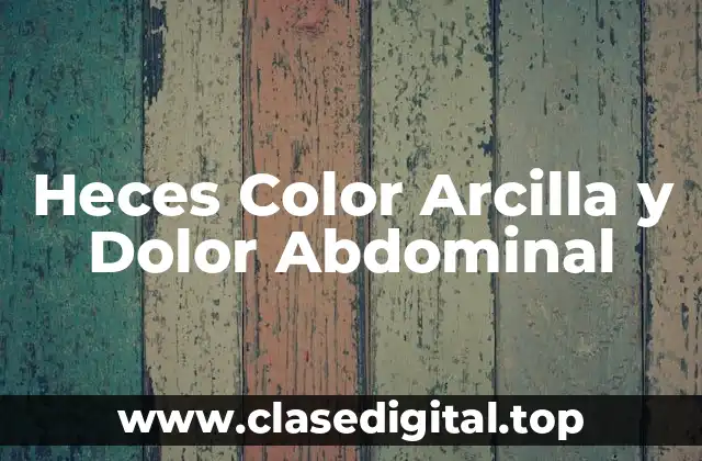 ¿Qué Son las Heces Color Arcilla?