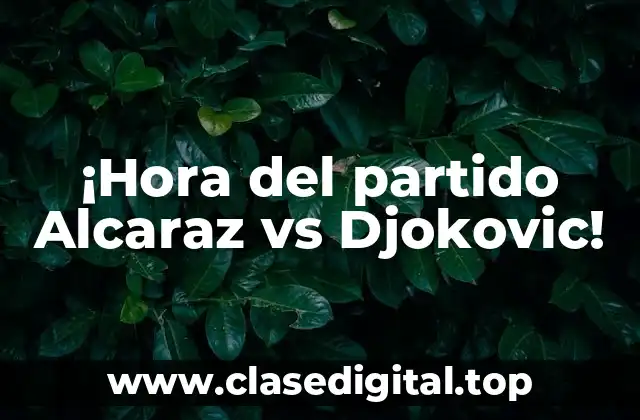 ¡Hora del partido Alcaraz vs Djokovic!