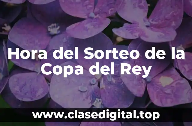 Hora del Sorteo de la Copa del Rey