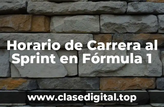 Horario de Carrera al Sprint en Fórmula 1