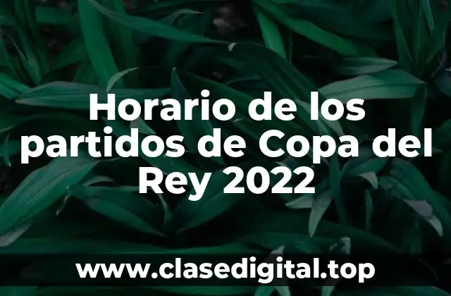 Horario de los partidos de Copa del Rey 2022