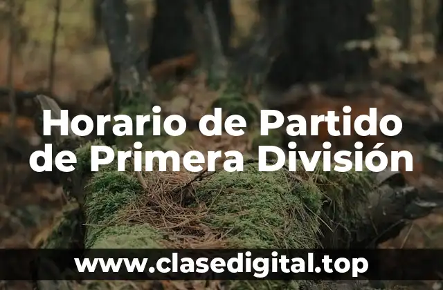 Horario de Partido de Primera División