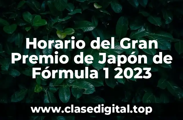 Horario del Gran Premio de Japón de Fórmula 1 2023
