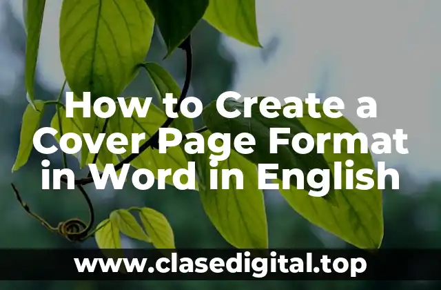 ¿Qué es un formato de portada en Word y para qué sirve?