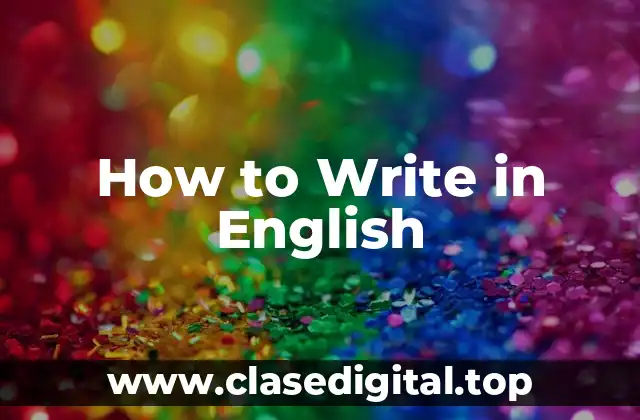 How to Write in English