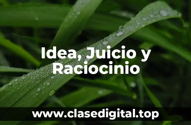 Idea, Juicio y Raciocinio