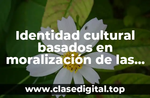 Identidad cultural basados en moralización de las masas