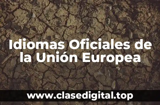 Idiomas Oficiales de la Unión Europea