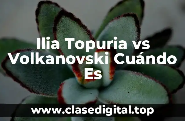 Ilia Topuria vs Volkanovski Cuándo Es