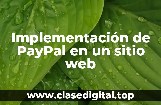 Implementación de PayPal en un sitio web
