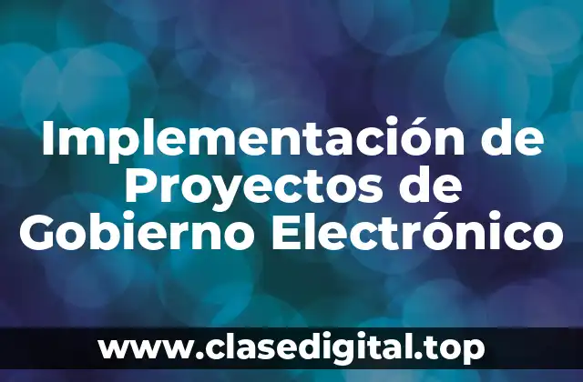 Implementación de Proyectos de Gobierno Electrónico