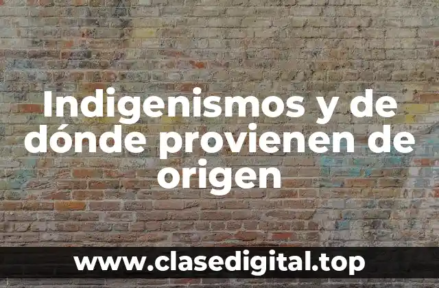 Indigenismos y de dónde provienen de origen