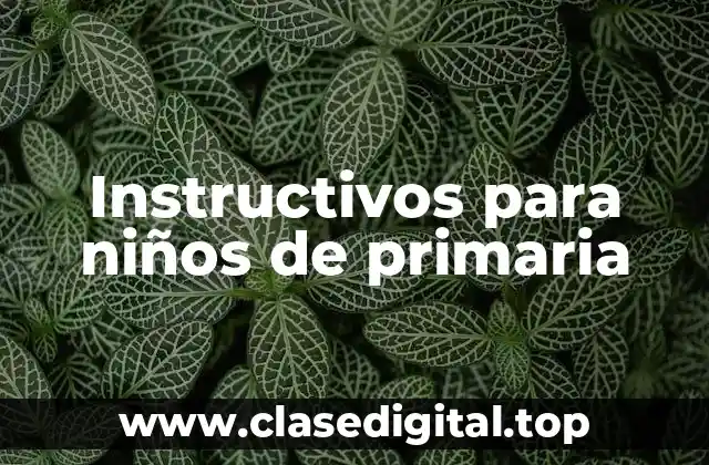 Instructivos para niños de primaria