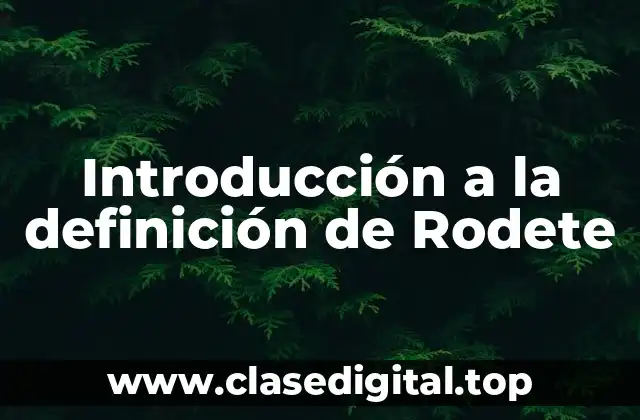 Introducción a la definición de Rodete