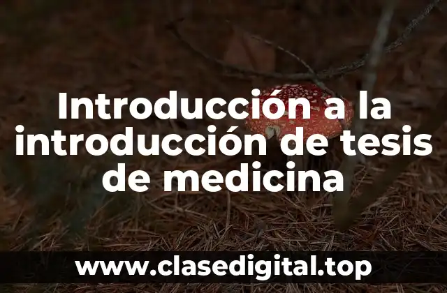 Introducción a la introducción de tesis de medicina