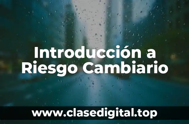 Introducción a Riesgo Cambiario