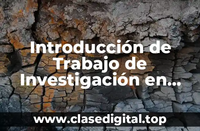 Introducción de Trabajo de Investigación en Áreas Empresariales