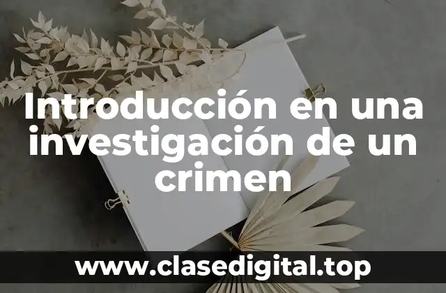 Introducción en una investigación de un crimen