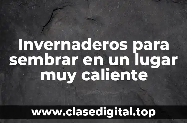 Invernaderos para sembrar en un lugar muy caliente