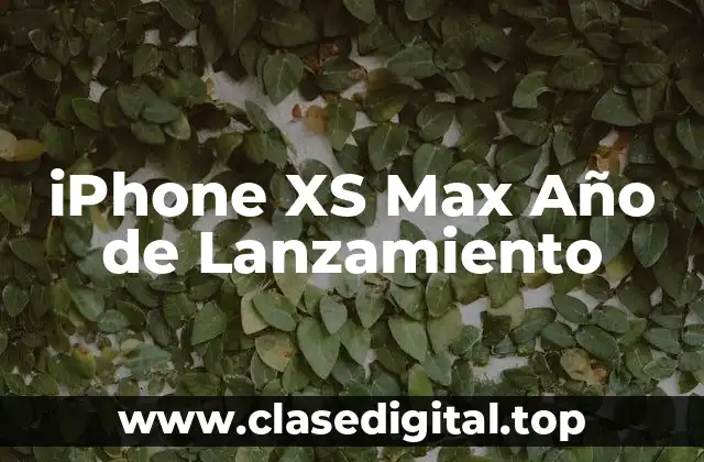 iPhone XS Max Año de Lanzamiento