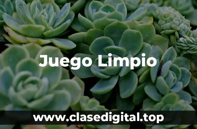 Juego Limpio