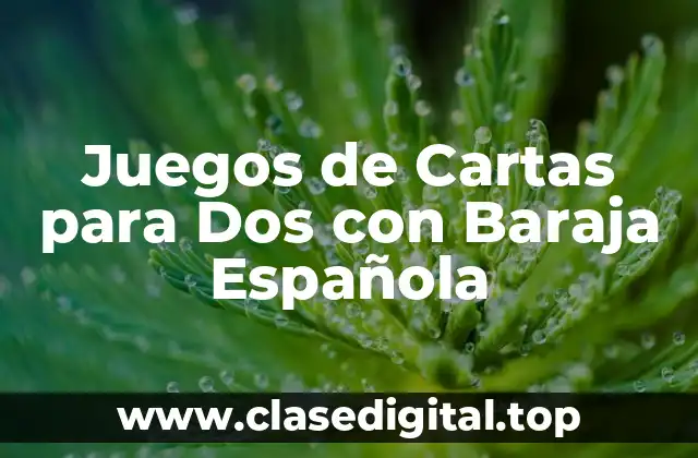 ¿Qué Juegos de Cartas se Pueden Jugar con Dos Jugadores y una Baraja Española?