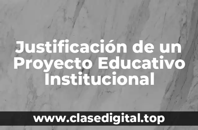 Justificación de un Proyecto Educativo Institucional