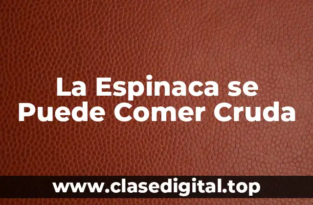 La Espinaca se Puede Comer Cruda