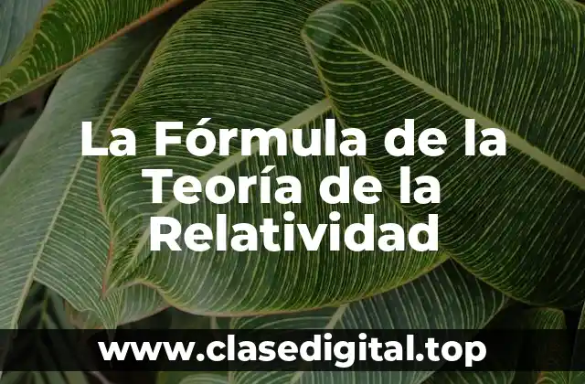 La Fórmula de la Teoría de la Relatividad