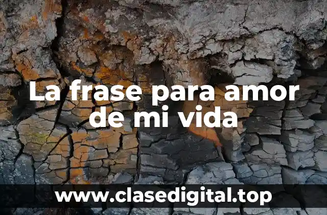 La frase para amor de mi vida