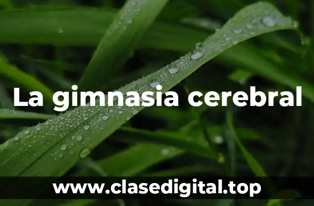 La gimnasia cerebral