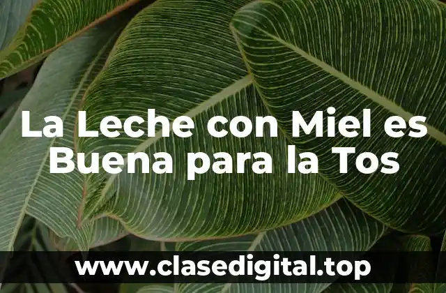 La Leche con Miel es Buena para la Tos