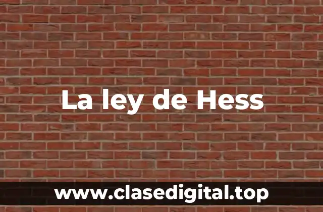 La ley de Hess