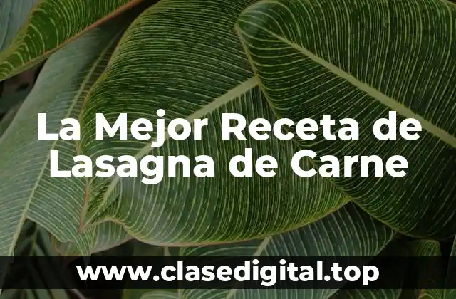 La Mejor Receta de Lasagna de Carne
