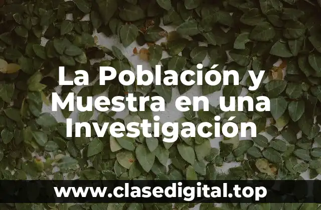 La Población y Muestra en una Investigación
