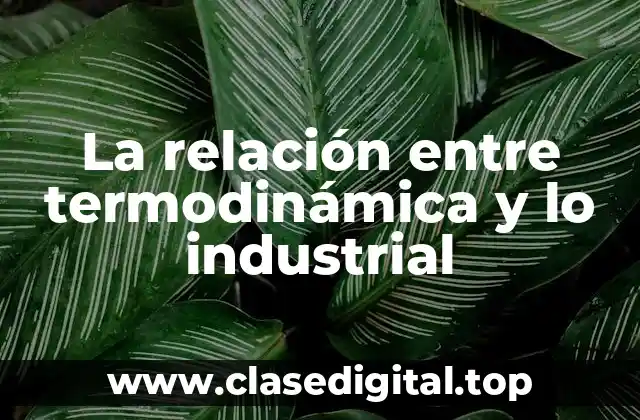 La relación entre termodinámica y lo industrial