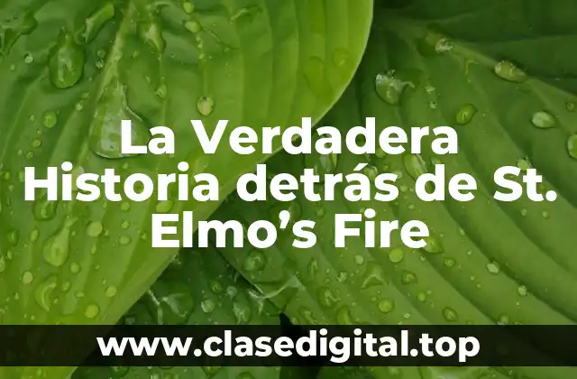 La Verdadera Historia detrás de St. Elmo’s Fire