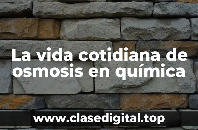 La vida cotidiana de osmosis en química