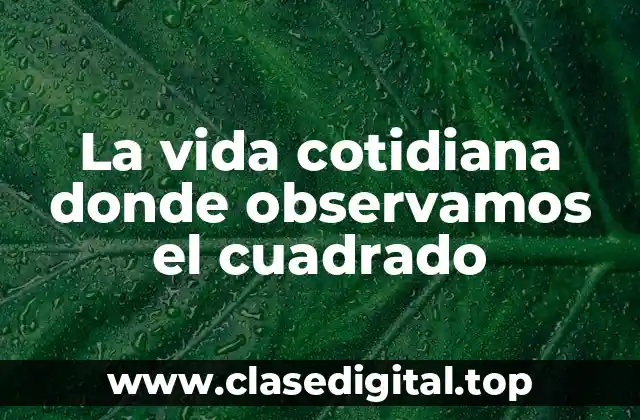La vida cotidiana donde observamos el cuadrado