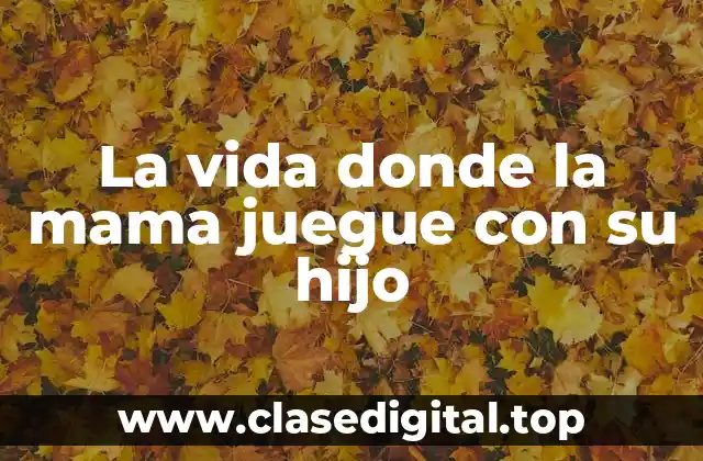 La vida donde la mama juegue con su hijo