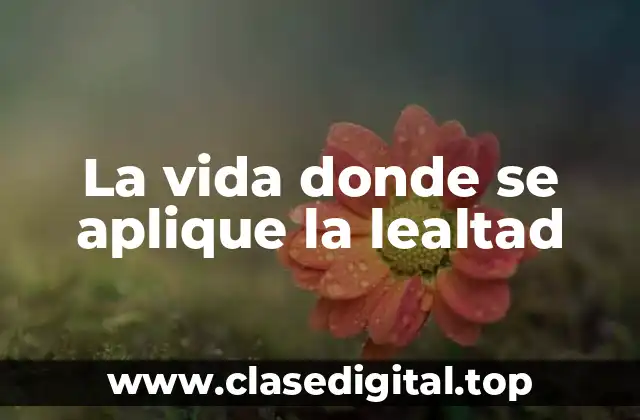 Ejemplos de la vida donde se aplique la lealtad