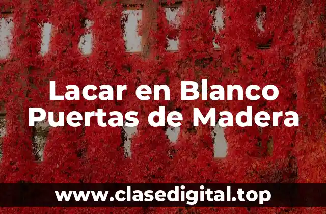 ¿Qué es Lacar en Blanco Puertas de Madera?