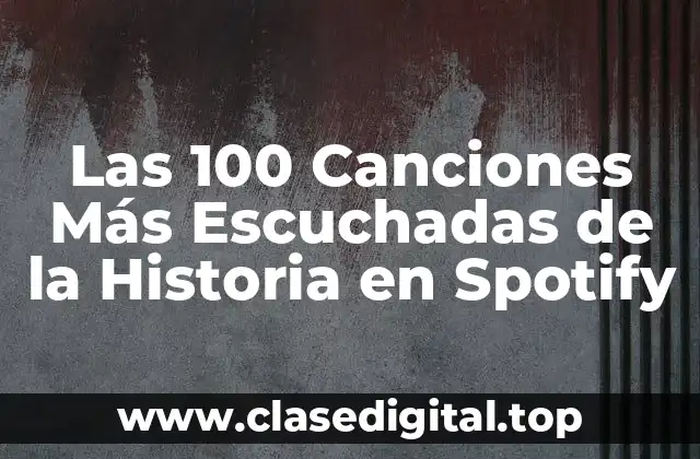 Las 100 Canciones Más Escuchadas de la Historia en Spotify