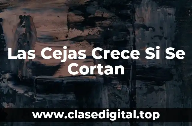 Las Cejas Crece Si Se Cortan