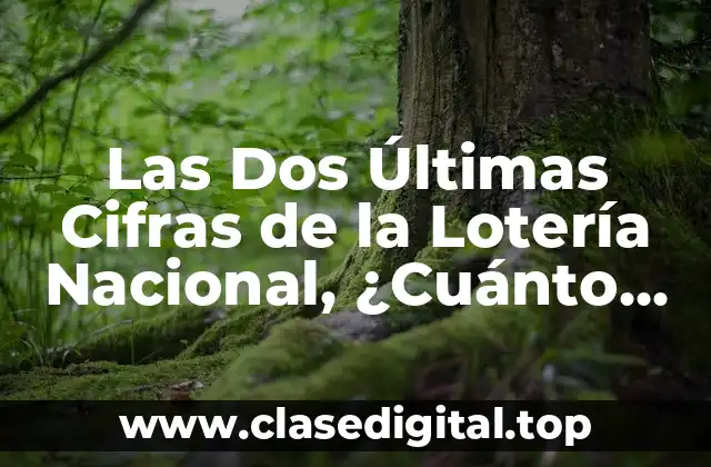 Las Dos Últimas Cifras de la Lotería Nacional, ¿Cuánto Toca?